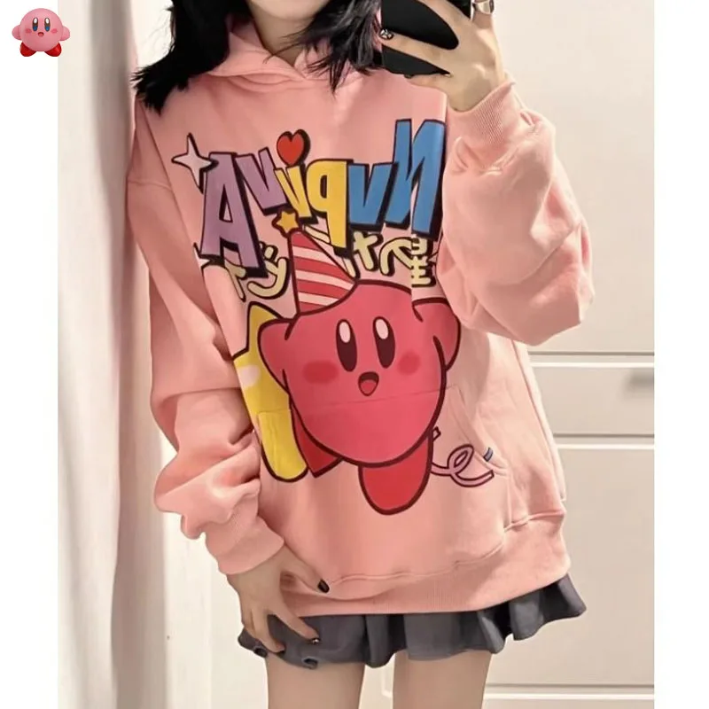 

Плюшевая Милая мультяшная Толстовка Kirby Sanrio из 100% хлопка с капюшоном, аниме плюшевые игрушки для девочек, детские игрушки, подарок на день рождения