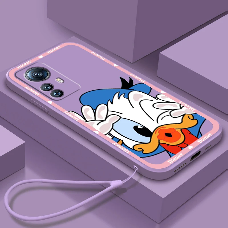 

Phone Case For Xiaomi Mi 12S 12 12X 11i 11T 11 10 10S 10T 9 Pro Lite Ultra 5G TPU Disney Donald Duck Cute Liquid Rope Cover