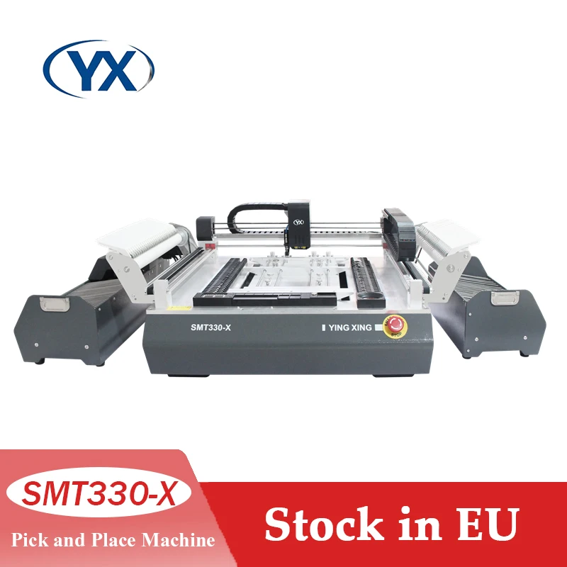 

Stock in EU SMT330-X SMT Automatic Led Light SMD Equipment PCB Board Making Chip Mounter Small Desktop Pick and Place Machine