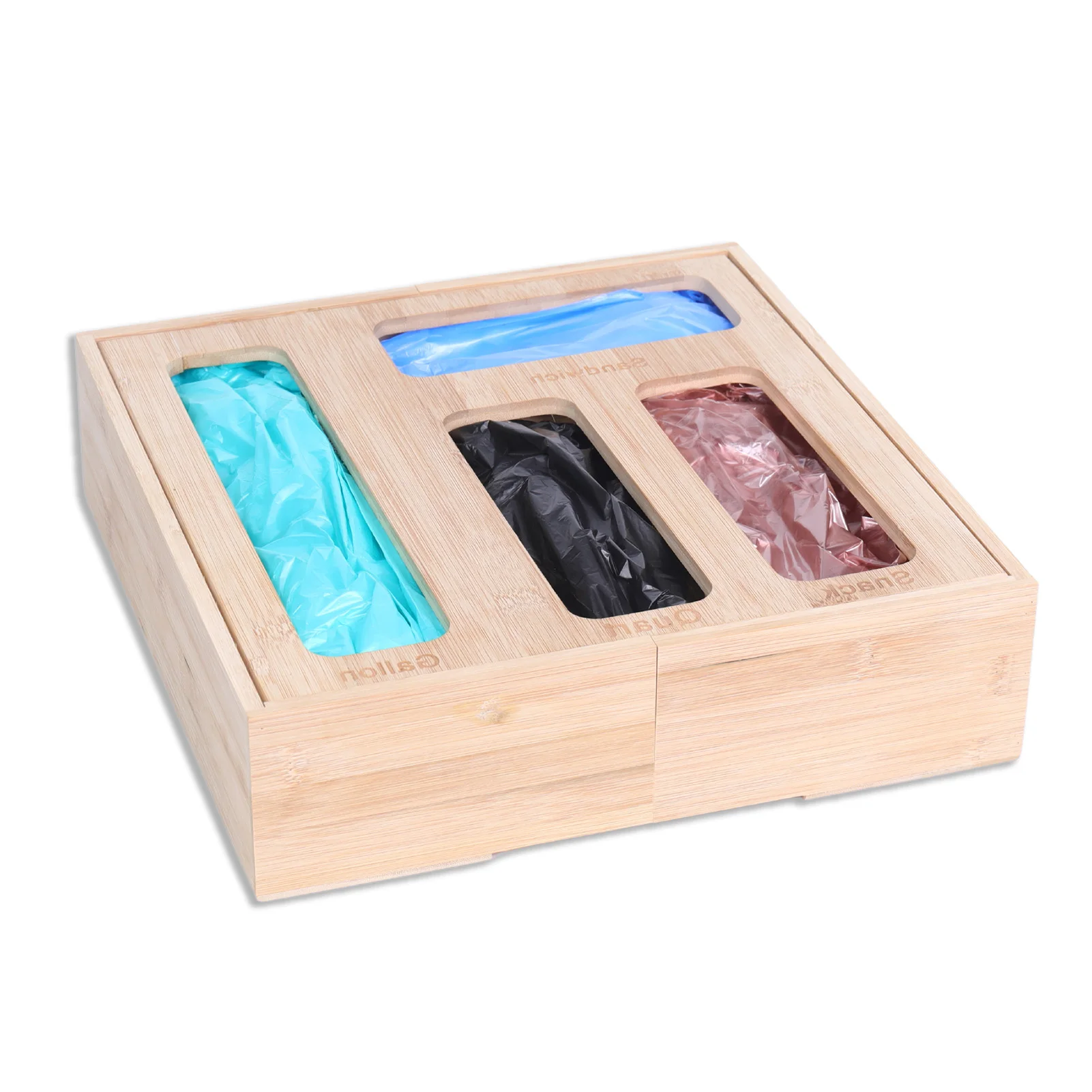 

Bamboo Bag Organizer Dispenser Bag Storage Organizer With Wide Compatibility Bag Storage Organizer Storage Drawers Organizer For