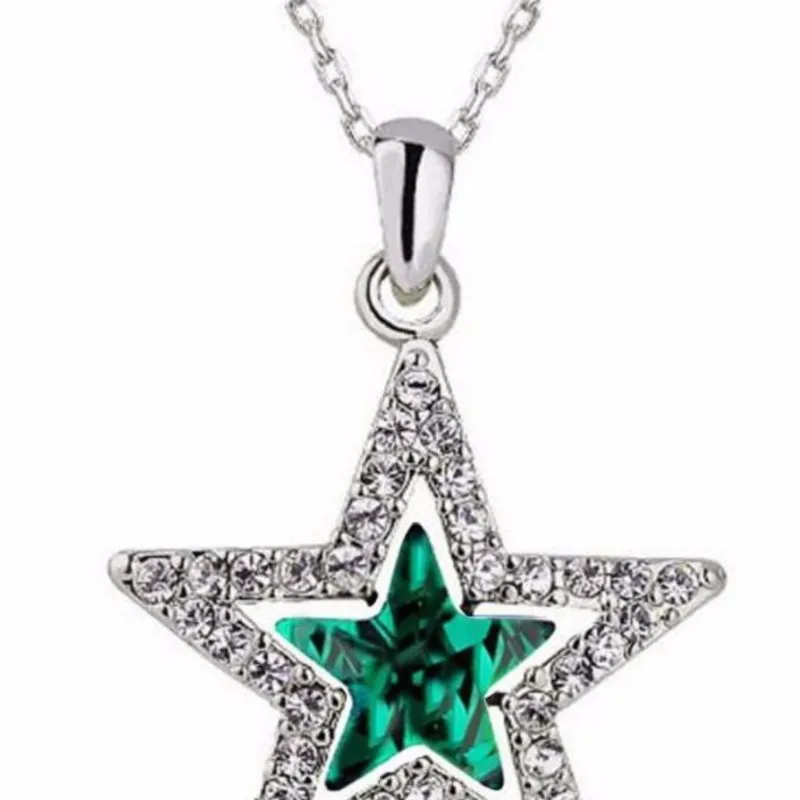 Австрийское хрустальное ожерелье с подвеской в виде пяти пуантов модное