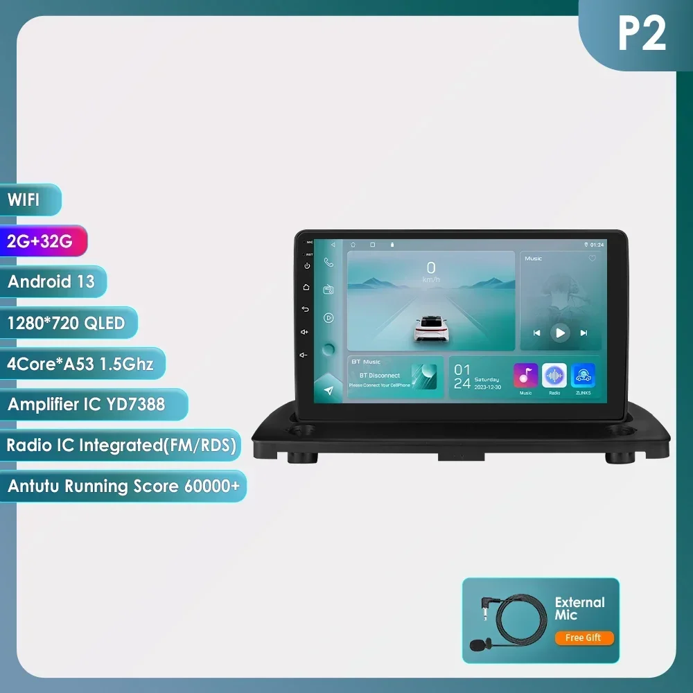 

Hizpo 8 + 128 ГБ Android 13 Автомобильный радиоприемник Мультимедиа для Volvo XC90 2004-2014 AI Голосовое управление Навигация GPS Беспроводной Carplay 2din 4G