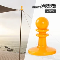 4pcs outdoor tpr guard camping canopy tent poles support awning hat rod thunder proof cap canopy lightning protection caps