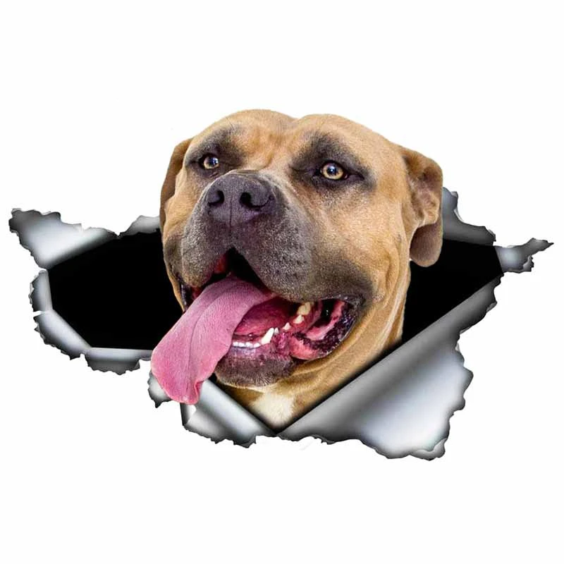 Синяя наклейка Pitbull автомобильная креативная рваная металлическая