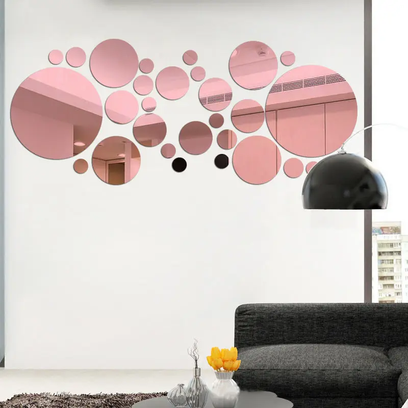 

3d Acrylic Mirror Wall Stickers Home Office Living Room Study Decoration Art Sofa Background Bathroom Bedroom Decor Wallpaper