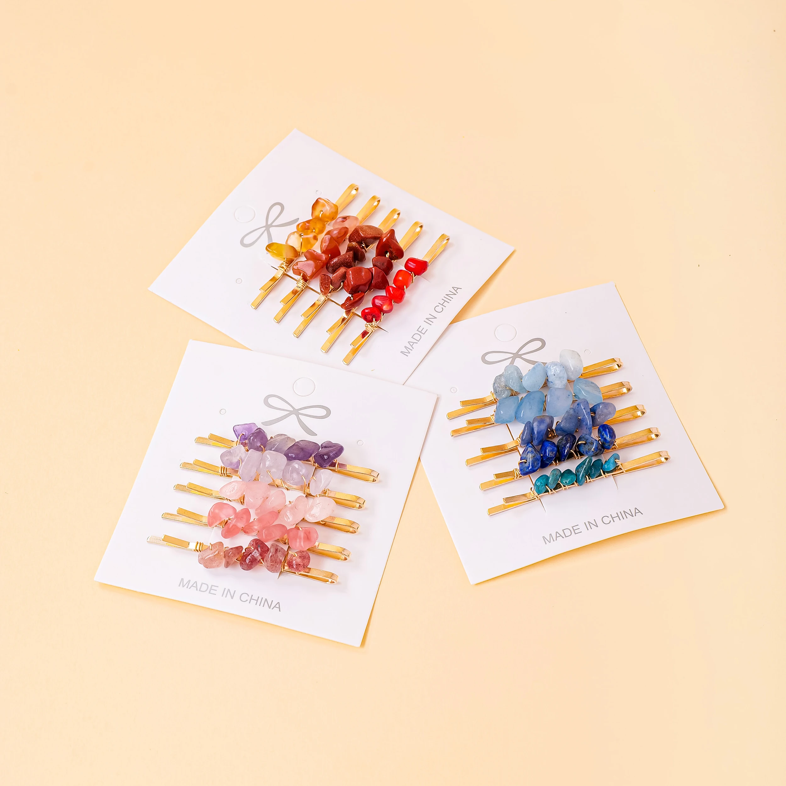 Заколка для волос с натуральным кристаллом Macadam 5 шт./комплект