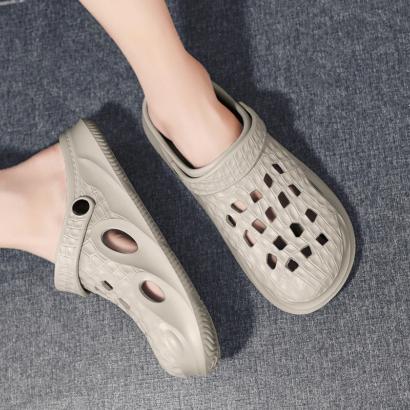 

Jumpmore Outdoor Men Shoes Retro Wear-Resistant Waterproof Summer Sandals Thick Bottom Rock Pattern Beach Slipper Size 39-47