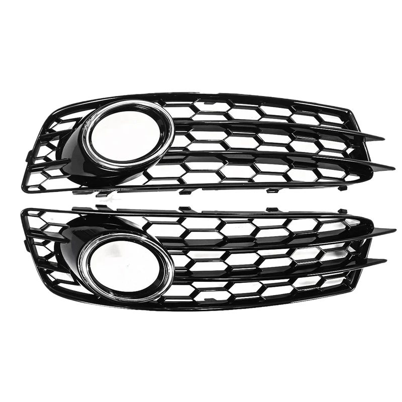 

Chrome Car Front Bumper Fog Light Mesh Grille Accessories For A3 8P S-Line 2009-2012 Fog Lamp Honeycomb Grille Covers