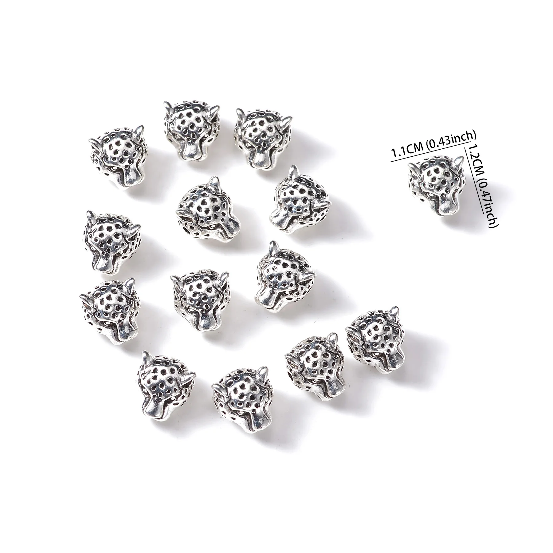 10pcs Charms Animal Beads Leopard Head Beads DIY Making  Bracelet Necklace Jewelry Accessories Wholesale