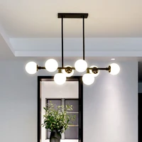 modern long led pendant lights glass ball lampshade for kitche table dining room chandelier lighting suspension design fixture