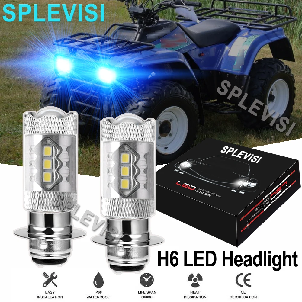 

2x 80W ATV UTV LED Headlight Bulbs Kit Ice Blue For Kawasaki Bayou KLF220 KLF250 KLF300 1988-2009