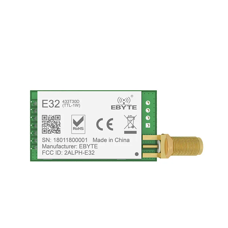 E32-433T3 0D Лидер продаж SX1278 LoRa Модуль RF 433 МГц UART SMA-K антенна 30 дБм 1 Вт 8 км большой
