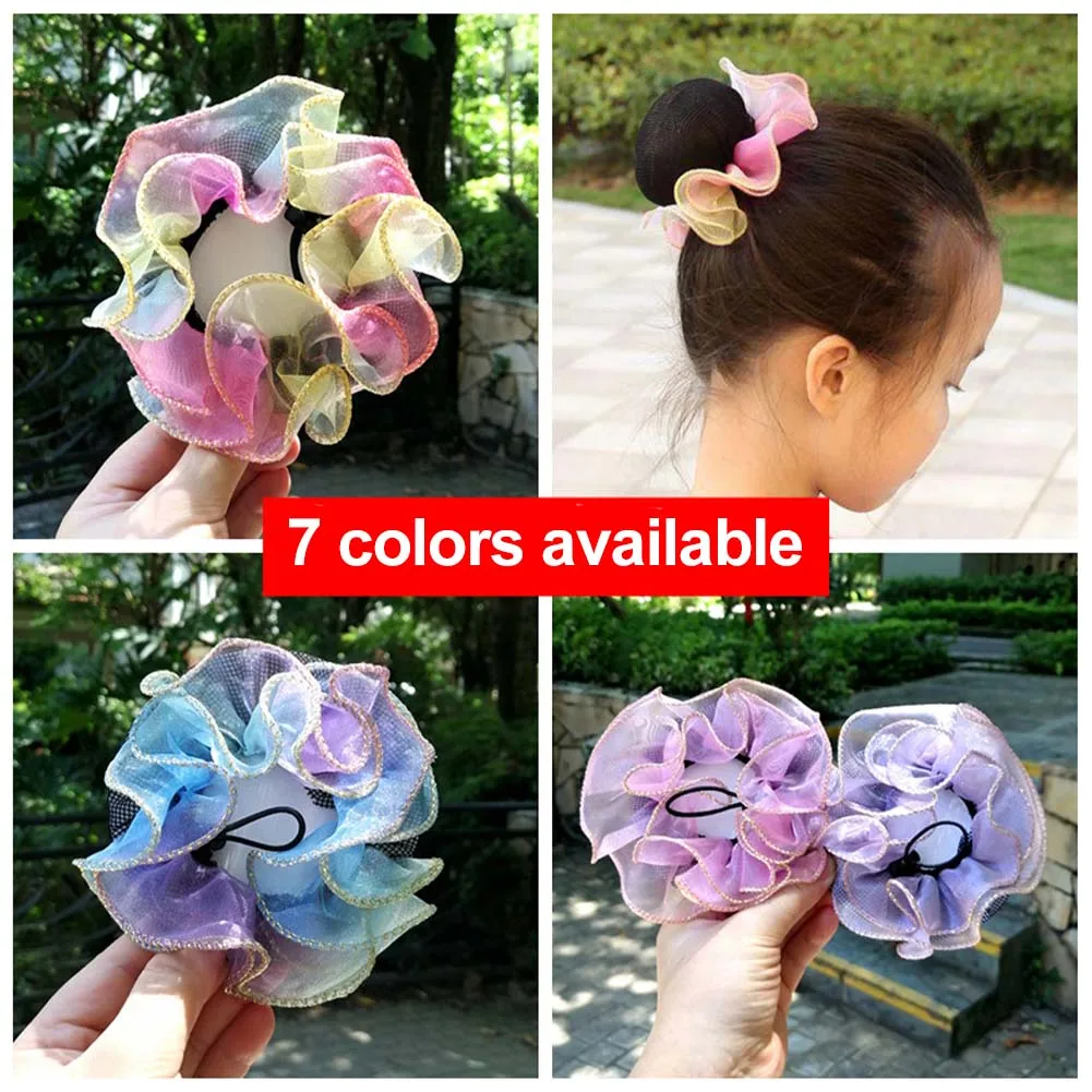 В горошек девушки женщины булочка Обложка снуд сетка для волос