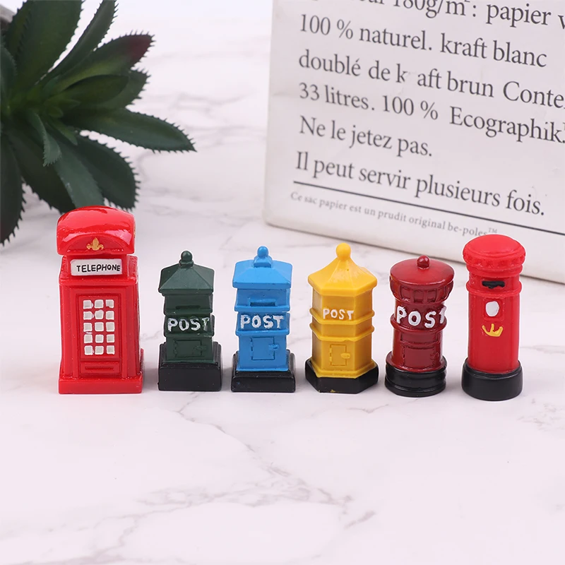 

Dollhouse Miniature Mailbox Box Fairy Garden Door Accessories Decoration Pretend Play Furniture Toy