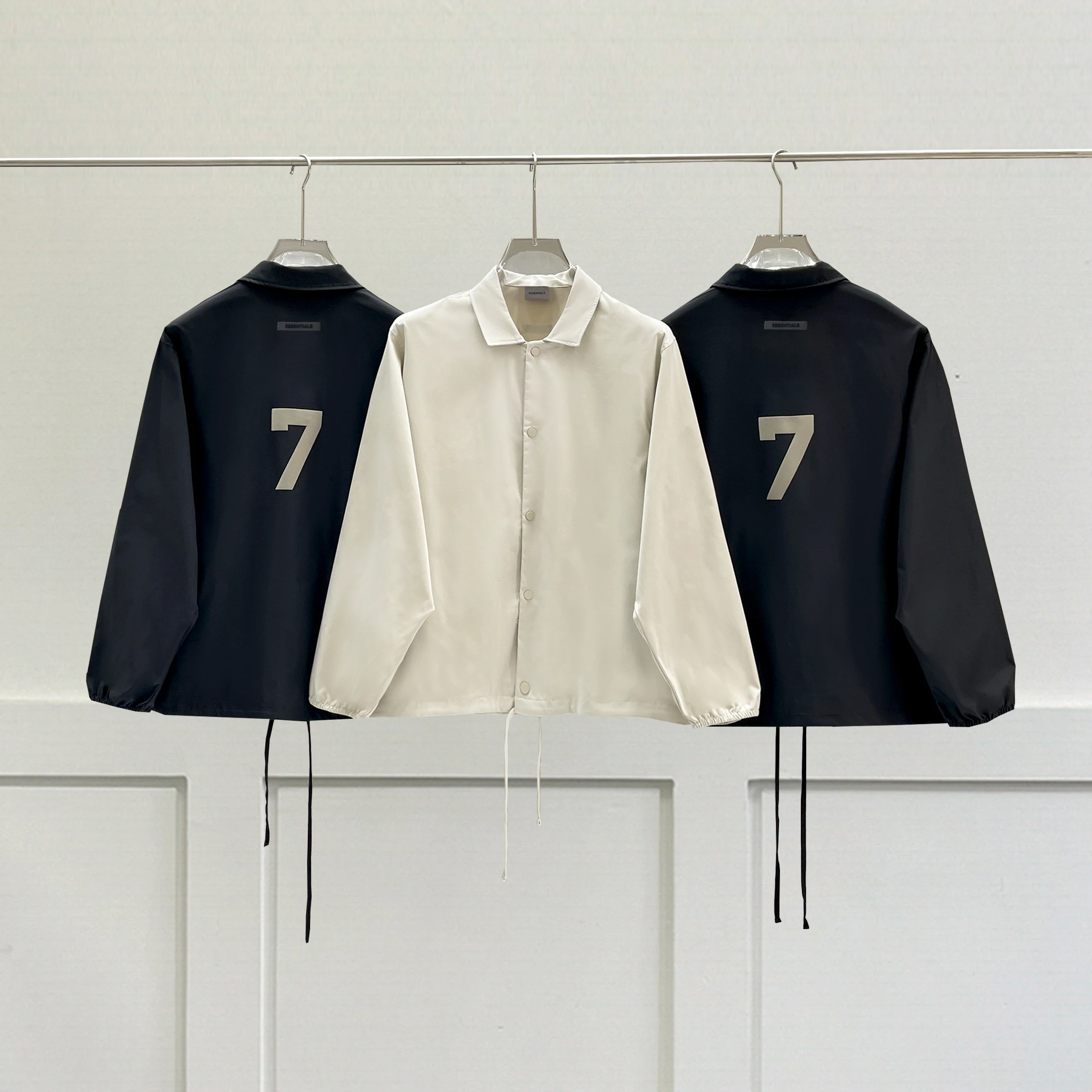 

New Essentials High Quality Jacket Woven fabric Back letter Logo Loose Men and Women Oversized Leisure coat