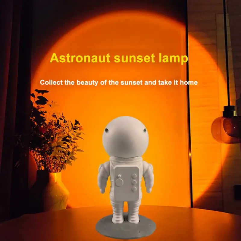 

LED Projection Lamp Astronaut Sunset Light Night LED Sunset Bulb Color Lamp Rainbow Lamp Desk LED Decoration Atmosphere Lighting
