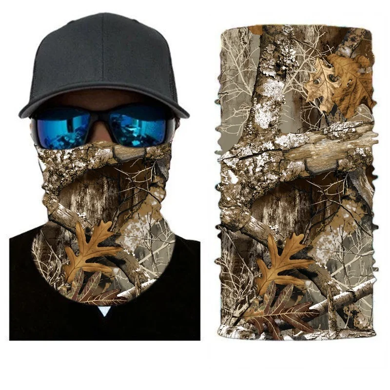 

Military Hiking Climbing Scarves Men Polyester Windproof Neck Warmer Face Mask Anti UV Tactical Camouflage Bandanas Print Piece