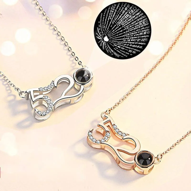 

Confession Numbers Necklace For Women Luxury Boutique Cubic Zircon Choker Necklaces Valentine's Day Jewelry Advertising Gift
