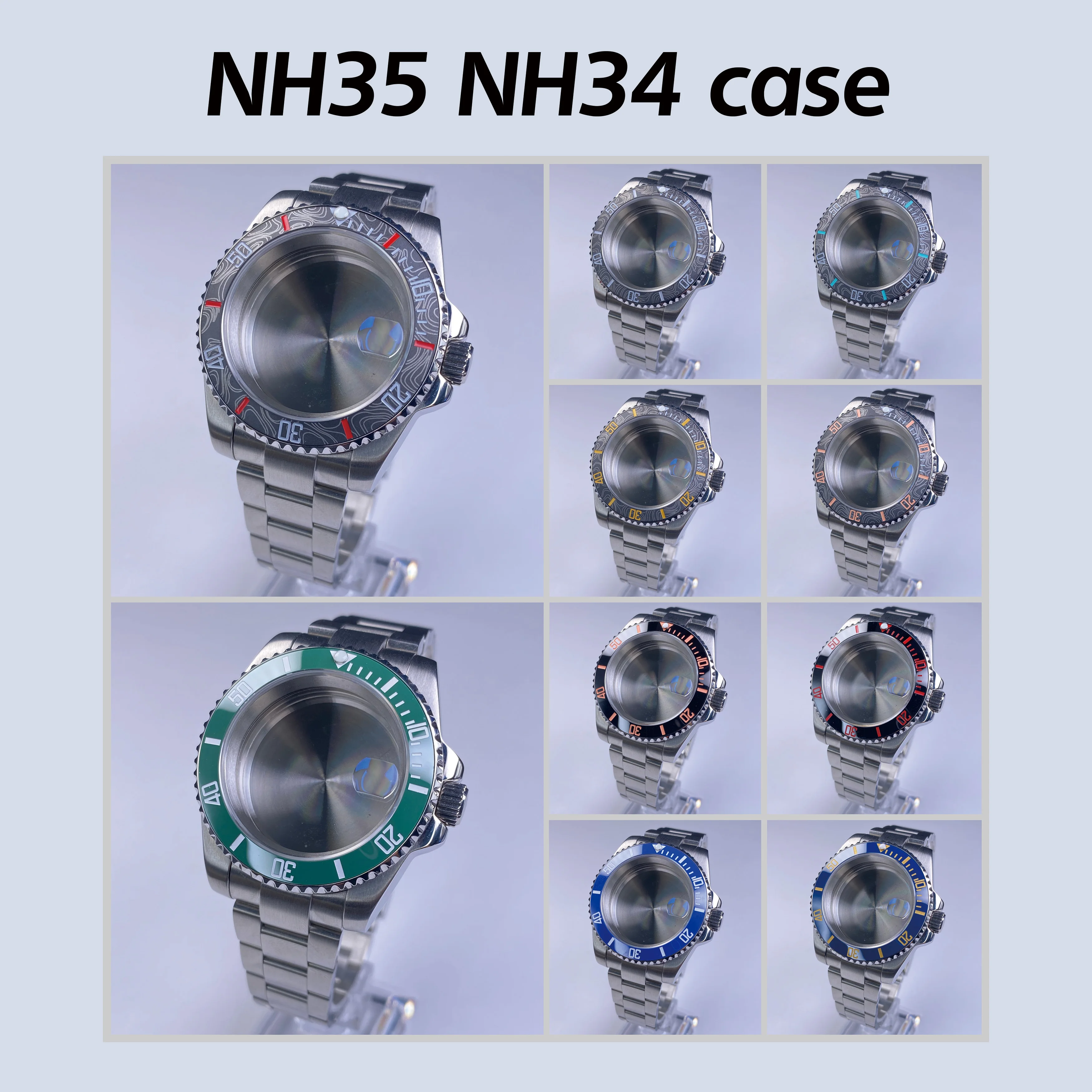 Корпус часов NH35 40 мм высококачественная нержавеющая сталь 120 щелчков сапфировое