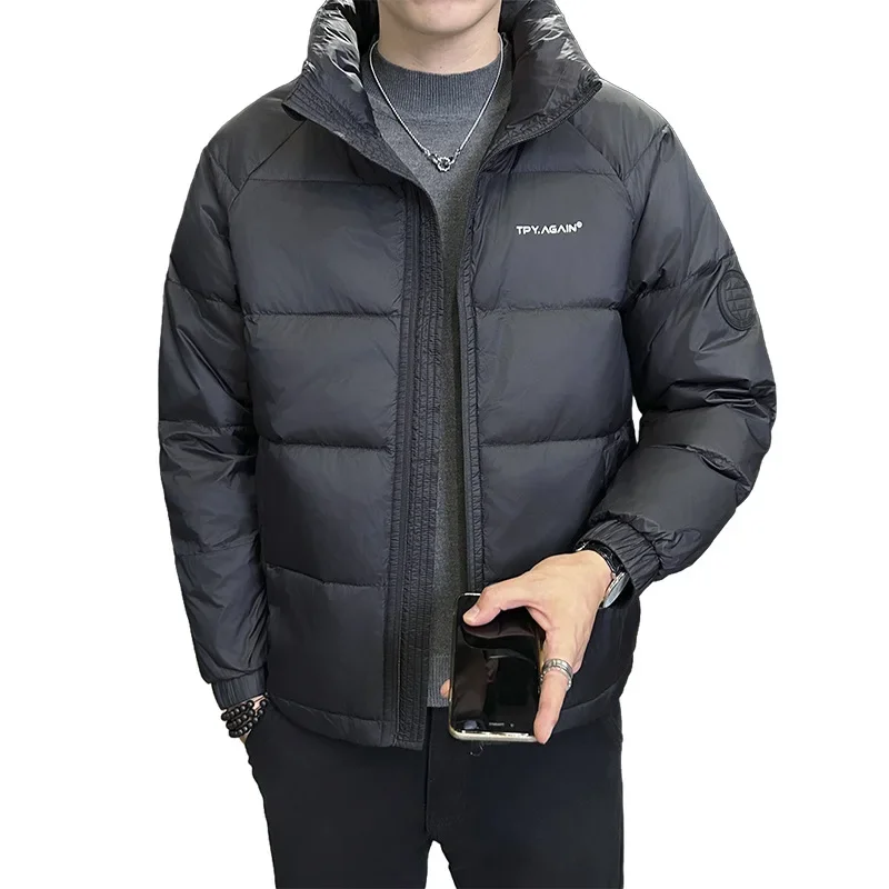 2024 новый зимний мужской теплый пуховик модный брендовый воротник-стойка