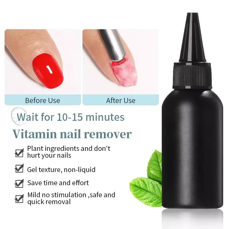 

40g Vitamin Nail Gel Polish Remover Transparent Nonirritating Cleaner Degreaser UV Gel Acrylic Nail Art Tool Manicure