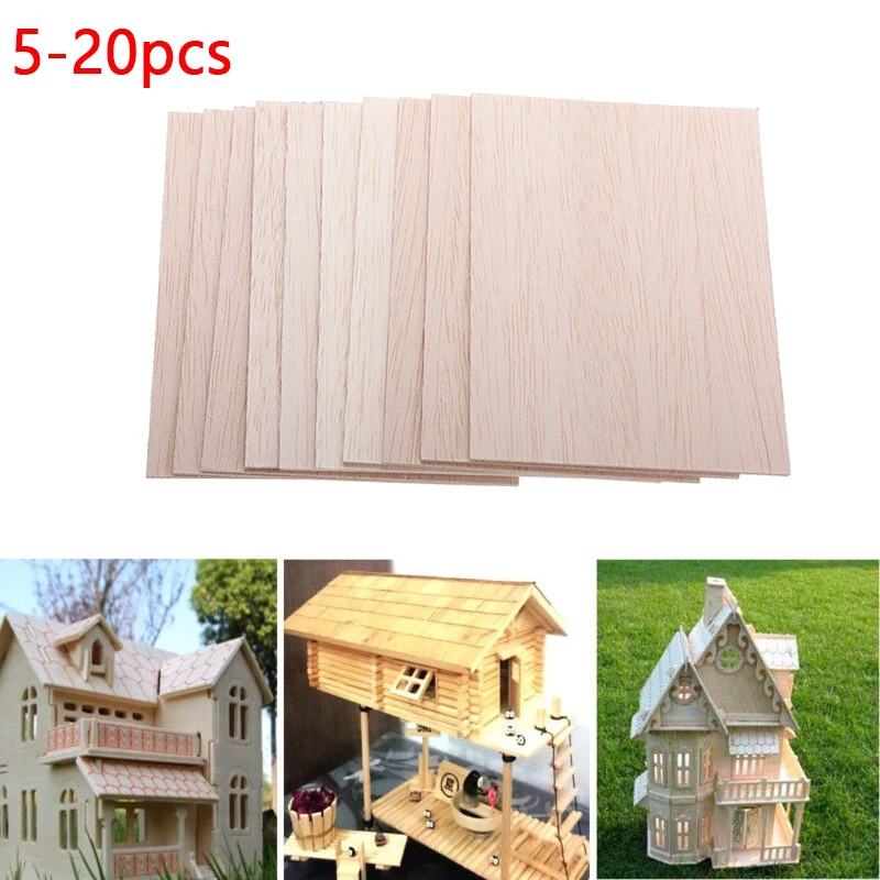 

5-20Pcs Wooden Plate Model Balsa Wood DIY House Ship Aircraft Light