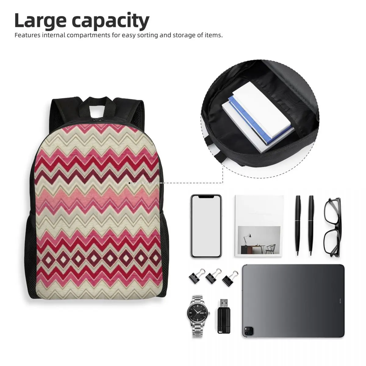 Современный шикарный домашний рюкзак для ноутбука зигзаг женский и мужской