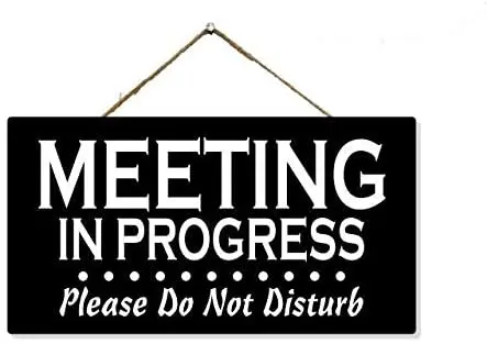 

Signs Meeting in Progress Sign Wood Room Occupied Door Signs Hanging Office Do Not Disturb Wooden Session Hanger Do Not Knock