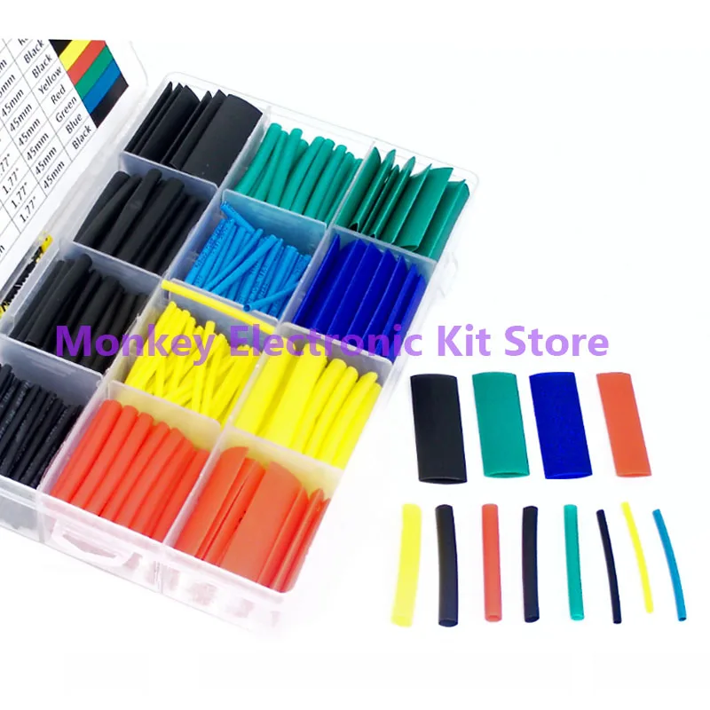 530 шт. термоусадочные трубки изоляционные гибкие Термоусадочные Защитные для