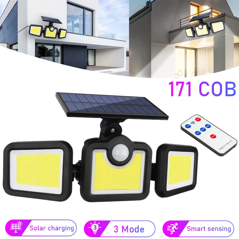 

122/138/171/198/333 LED Solar Lights Outdoor IP65 Waterproof Motion Sensor Human Induction Adjustable head Solar Power Wall Lamp