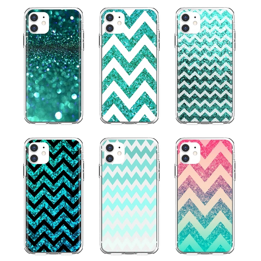 

Aqua-Silver-Green-Mint-Glitter Silicone Case Cover For iPod Touch iPhone 10 11 12 Pro 4S 5S SE 5C 6 6S 7 8 X XR XS Plus Max 2020