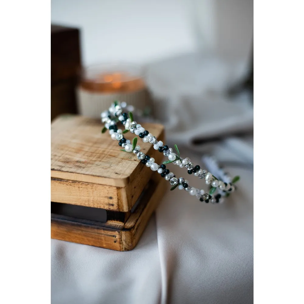 

Хрустальный камень Dorlie, жемчуг, искусственная и сухая свадебная корона