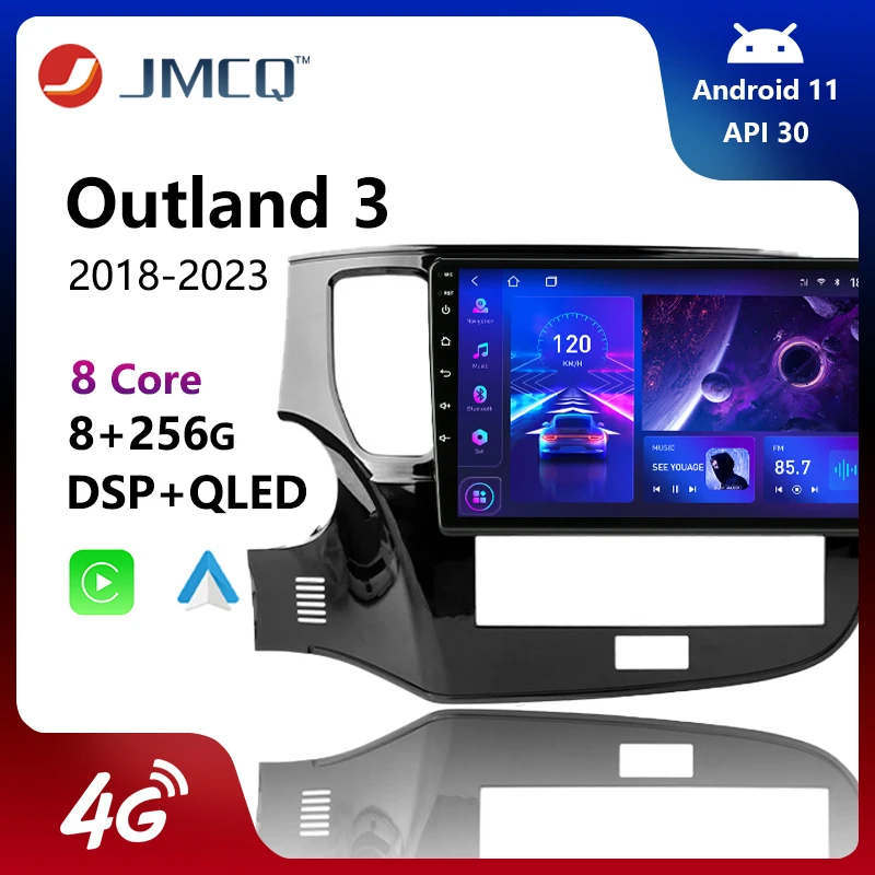 

Автомагнитола JMCQ, 2 Din, Android 10, мультимедийный видеоплеер для Mitsubishi Outlander 3 III GF0W GG0W 2018 - 2021 CarPlay