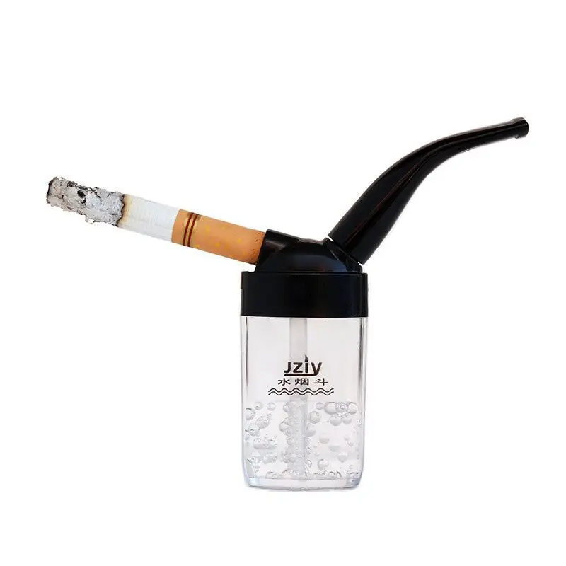 

10pcs Mini Circulation Curved Filter Hookah Water Pipe Transparent Plastic Men's Cigarette Holder Smoking Accessories