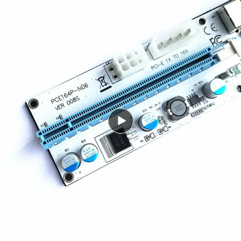 

Pci Express 1x To 16x Pci-e Riser Card 4pin 6pin Sata Power Led Video Card Riser Card Usb 3.0 Cable Extender Riser Adapter Card