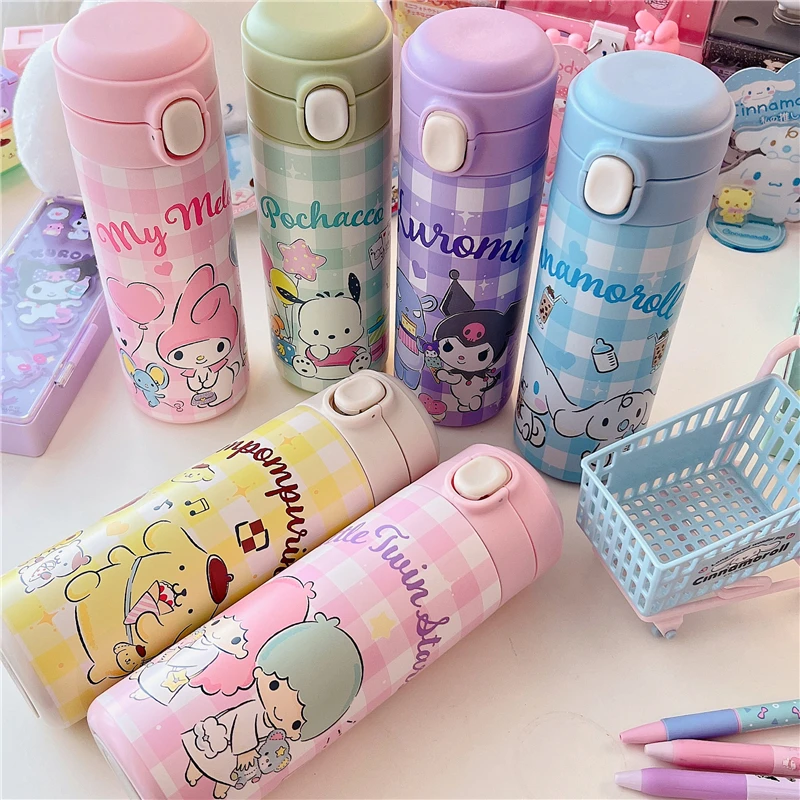 

Sanrios Cinnamoroll Kuromi My Melody мультяшная Милая кавайная термоизоляционная чашка двойного назначения чашка для бомбы крышка чашка для воды