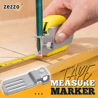 tape measure marker fixed scribing ruler clip for straight line arc diy woodworking scribing tool easy install tape reel attachm