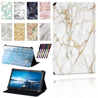 tablet case for lenovo smart tab m8 8m8 lte 8tab m10 10 1tab m10 lte 10 1 marble print leather adjustable protective cover