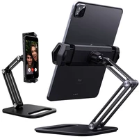 long arm aluminum alloy tablet stand adjustable folding ipad stand ergonomic 360%c2%b0rotatable tablet and phone clamp mount holder