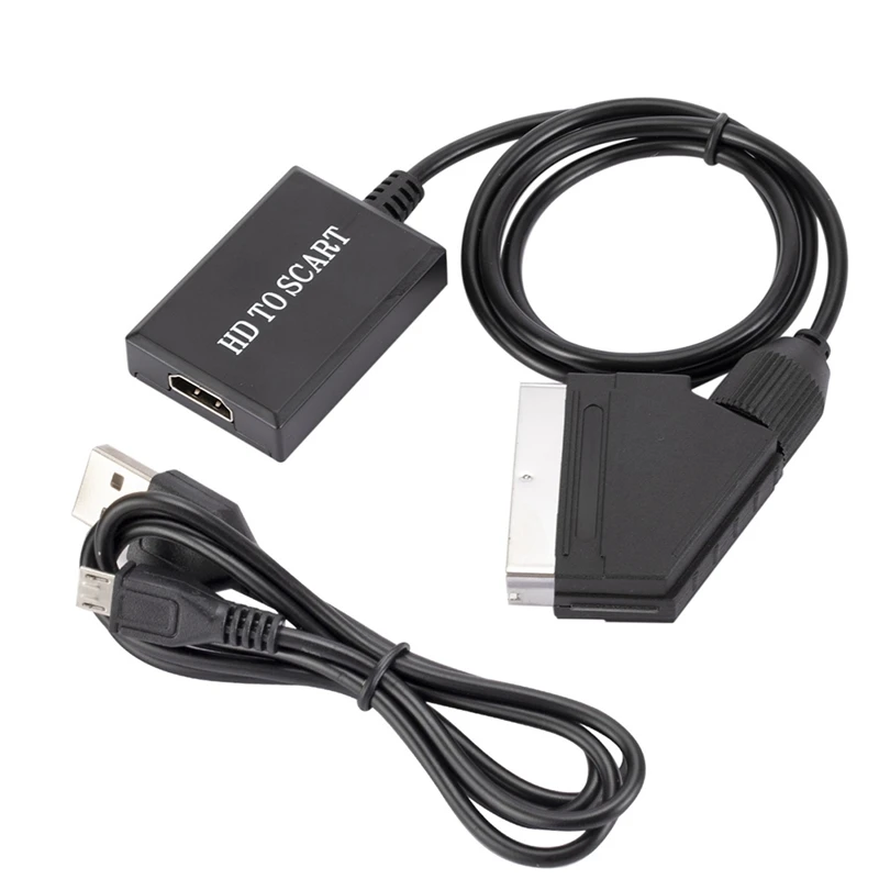 

Хит продаж, HD 1080P HDMI-совместимый переходник для входа на выход SCART, Видео Аудио преобразователь, адаптер для HDTV DVD, для подключения и воспроизв...