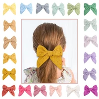 20pclot new 6inch fable bow hair clips baby lace embroidery hair bow hairpins girls kids barrettes curled edge nylon headband