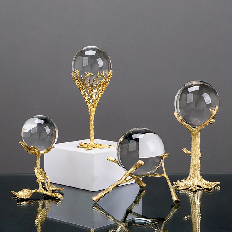 European Style Home Decoration Crystal Ball Decoration Ornaments Crystal Figurines Living Room Decoration Home Decor Modern Gift 2