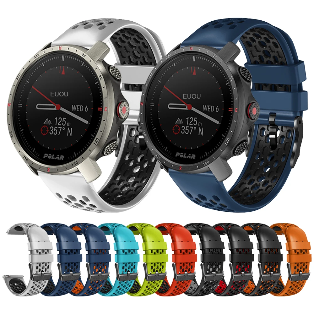 

Ремешок сменный для часов POLAR Grit X Pro Titan / Vantage M2 M GritX, силиконовый браслет для наручных часов, аксессуары для браслета, 22 мм