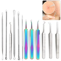 stainless steel acne removal needles pimple blackhead remover tools spoons face skin care tools needles face pore cleaner