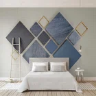 Настенная 3D Бумага для спальни, с геометрическим рисунком