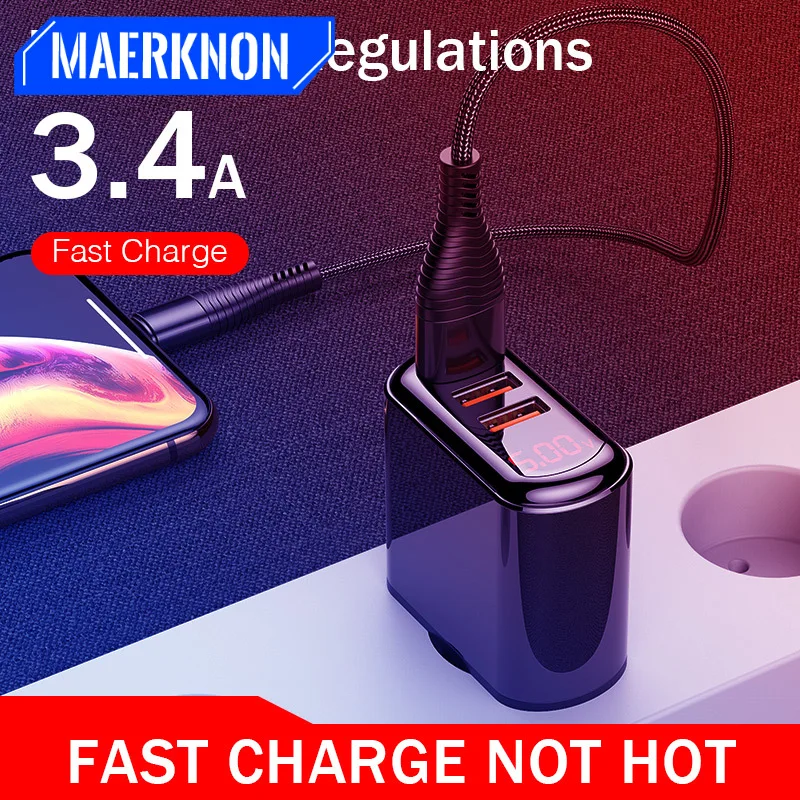 

USB Charger LED Display 5V 3.4A Quick Charge 3.0 4.0 for iPhone 12 11 Samsung Xiaomi mi10 9 Mobile Phone Fast Charge Chargers