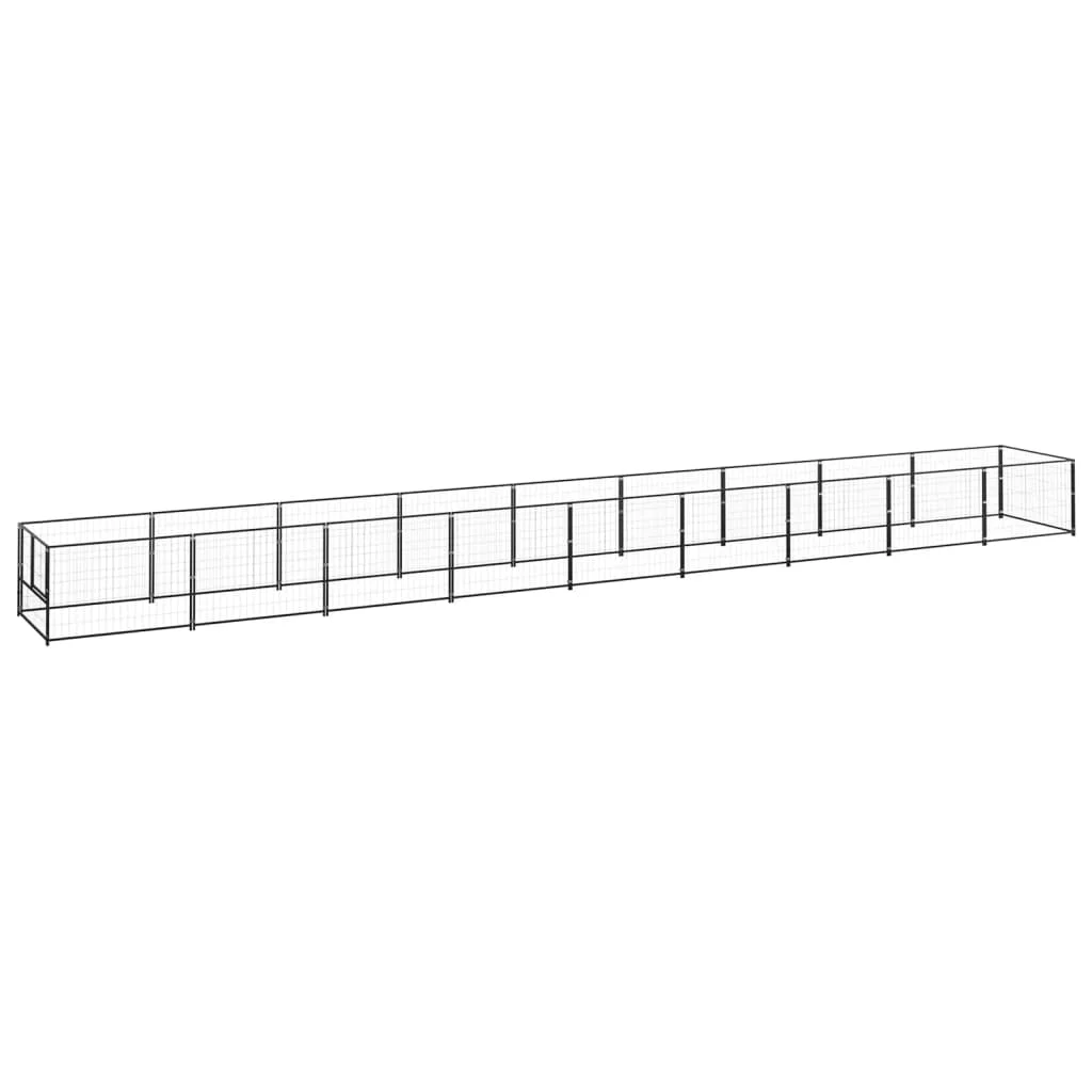 

Dog Kennel, Pet Supplies Dog Runs, Black 9 m² Steel