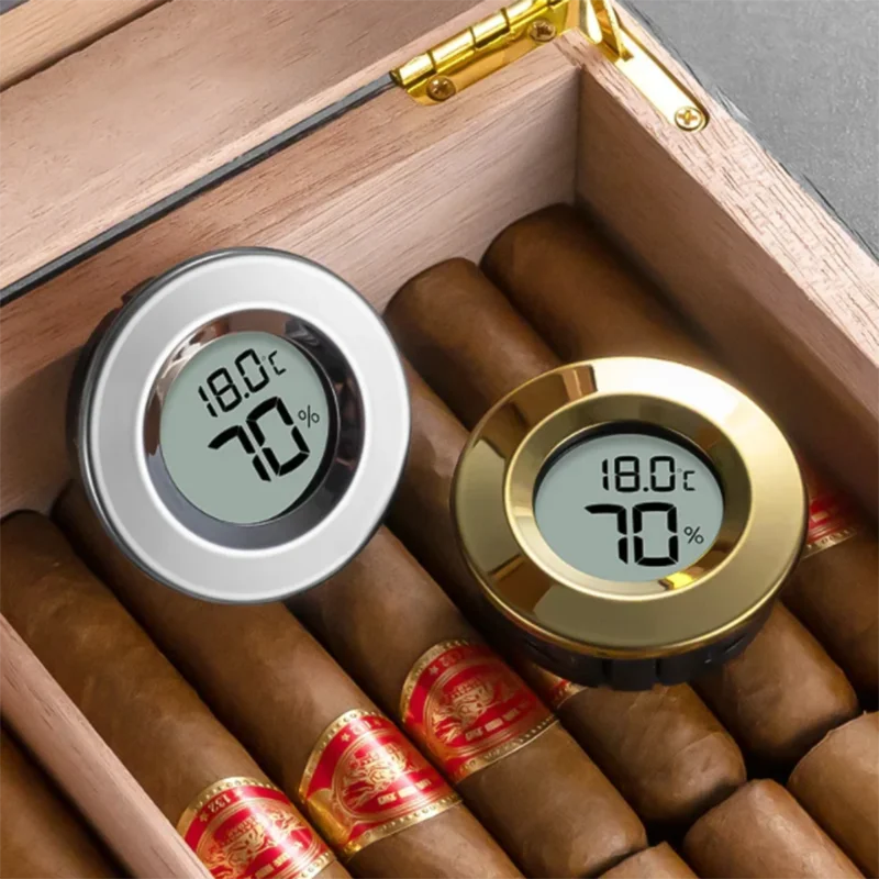 2 в 1 гигрометр для сигар термометр круглый измеритель влажности монитор