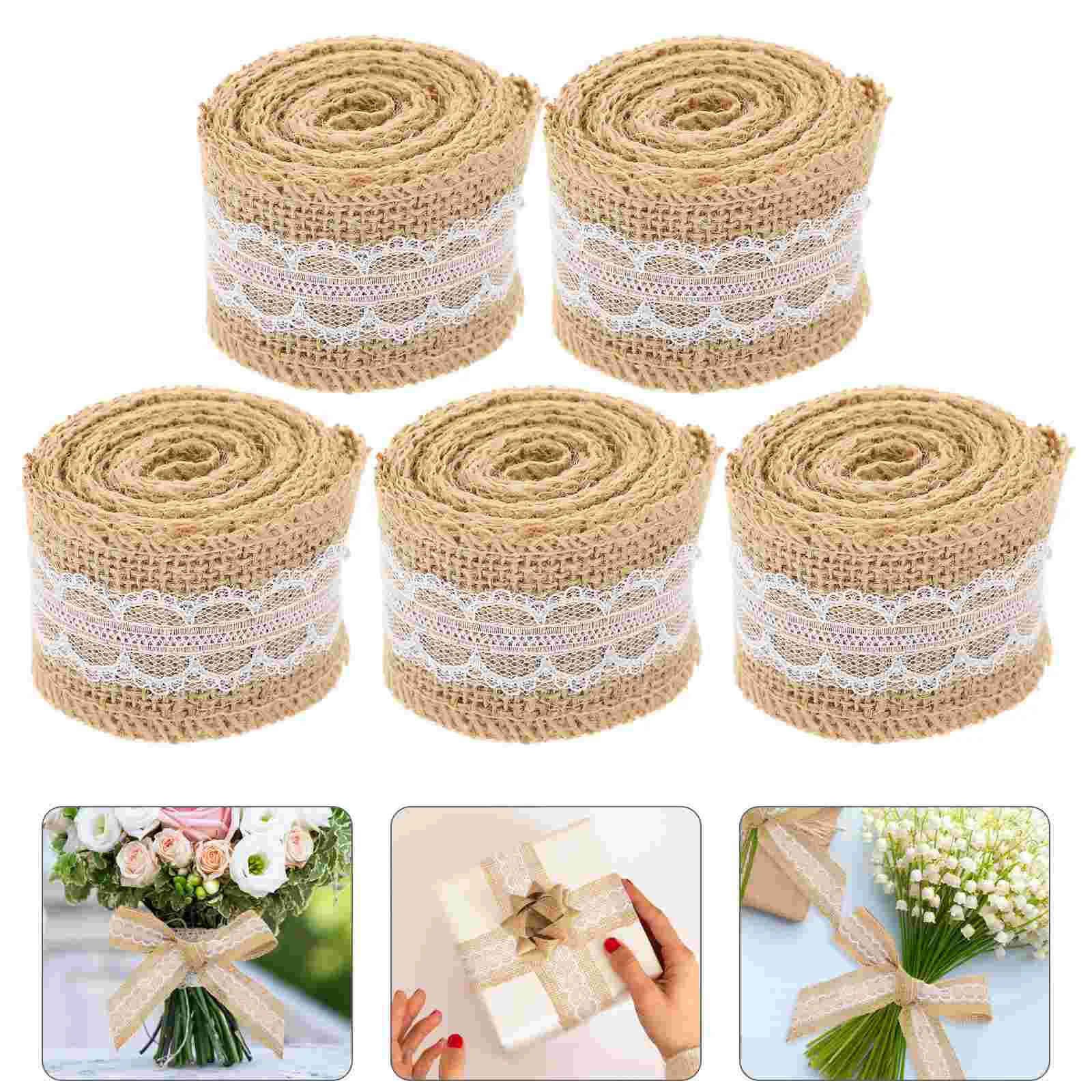 

Ribbons Ribbon Lace Burlap Gift Jute Trims Easter Wrapping Red Wire Rustic Wedding Wreath Craft Natural Flower Floral Favors