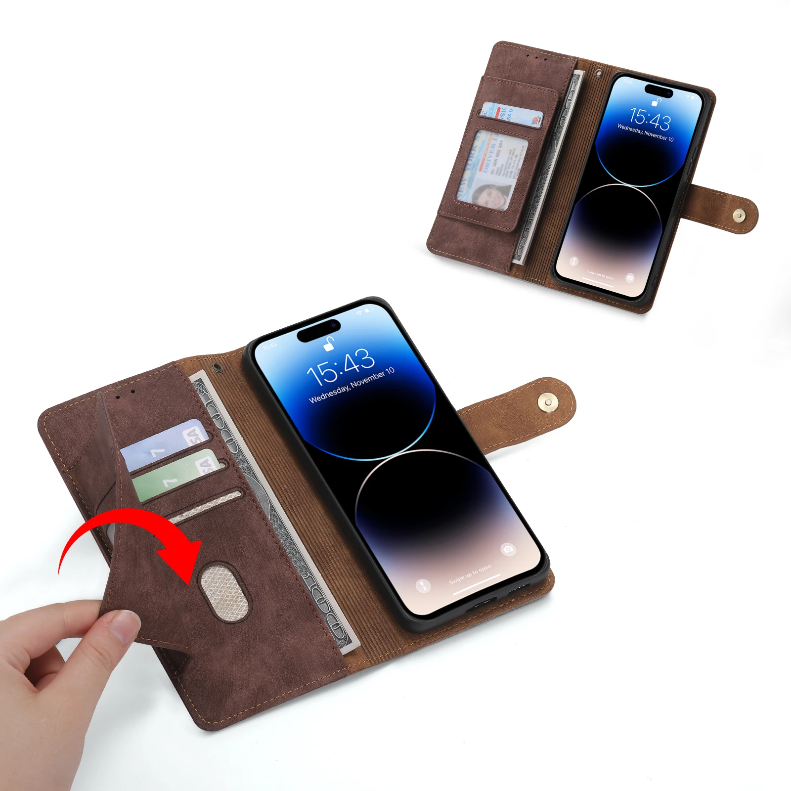 Pova Neo3 5 2023 женский кошелек на молнии для Tecno 4 Pro Роскошный кожаный чехол-книжка с